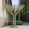 Modern Vine Iron Shade Pergola: Urban Alley Ecological Shading Facility (Iron Craft)